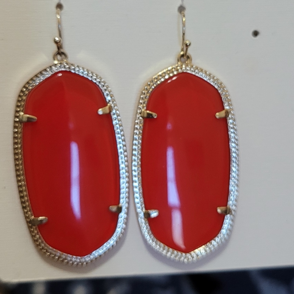 Kendra Scott Translucent Red Danielle Earrings - image 4